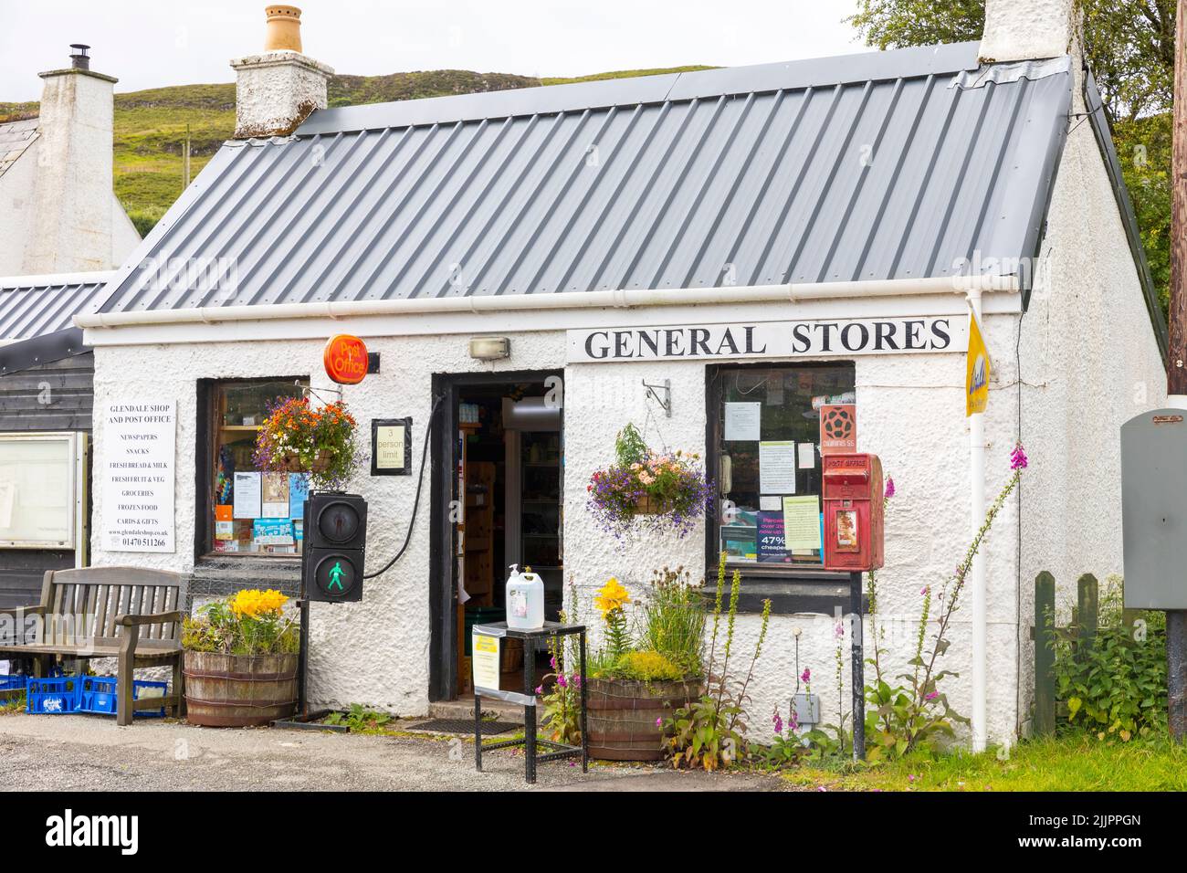 Glendale magasins généraux et immeuble de bureaux de poste , dans cette propriété communautaire de Glendale sur la côte ouest de l'île de Skye, Écosse, Royaume-Uni Banque D'Images