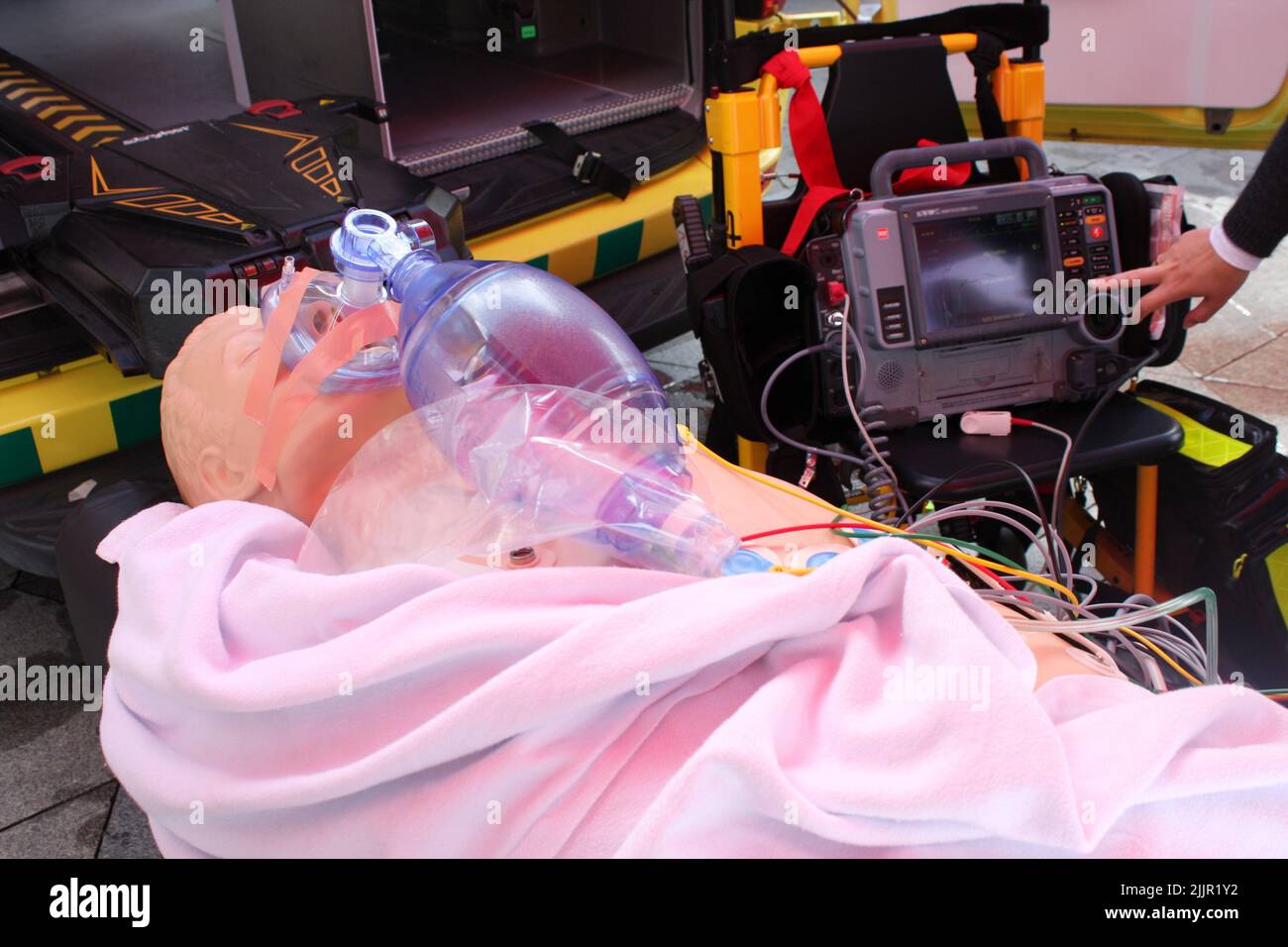 Un masque d'oxygène sur la poupée d'entraînement Banque D'Images