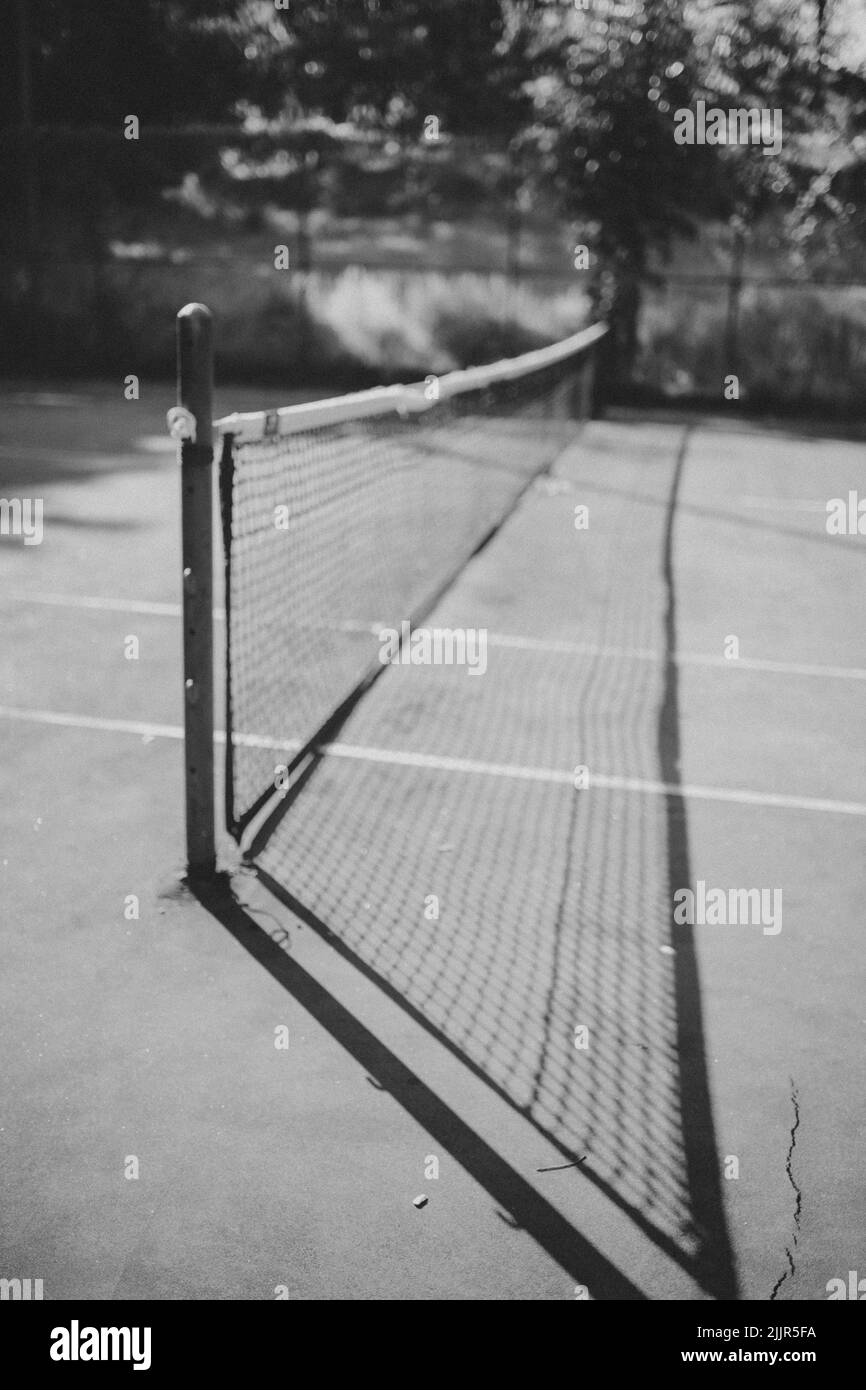 Une vidéo blanche et noire de filet de tennis Banque D'Images