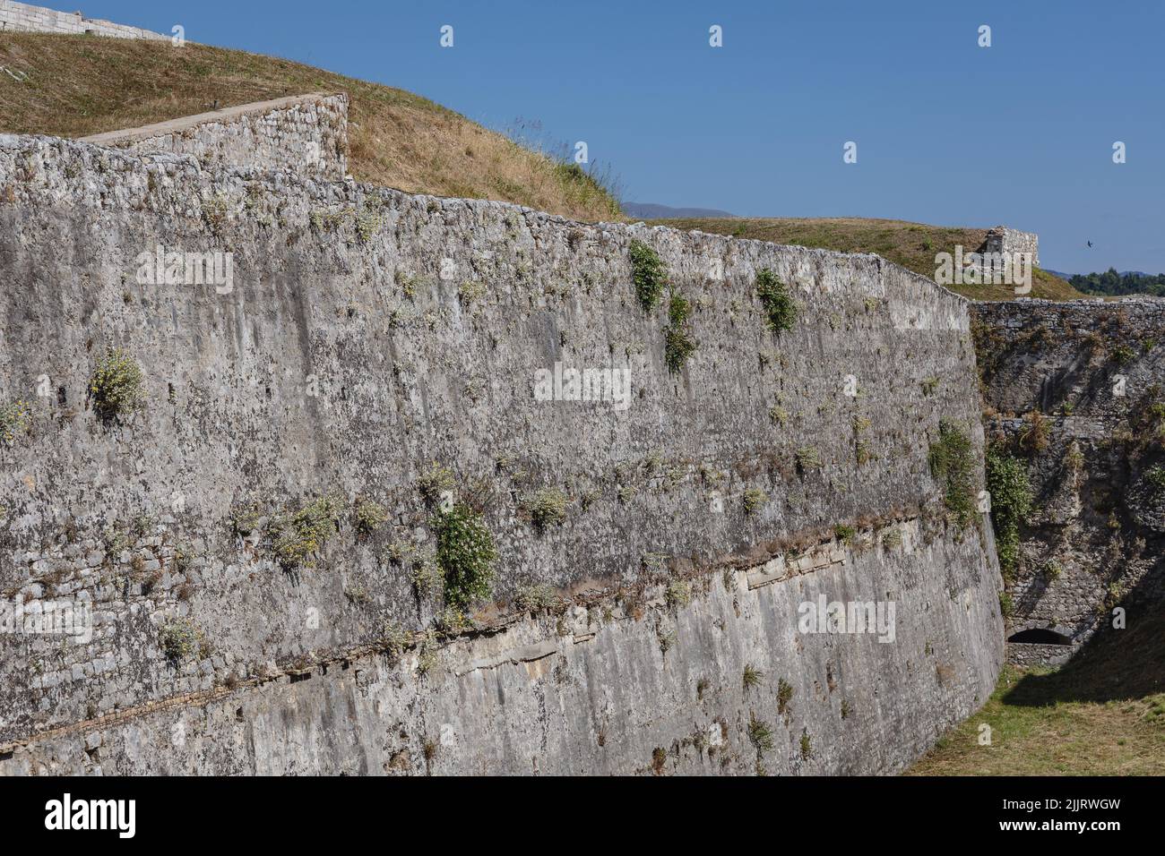 Murs de l'ancienne forteresse vénitienne dans la ville de Corfou sur une île grecque de Corfou Banque D'Images
