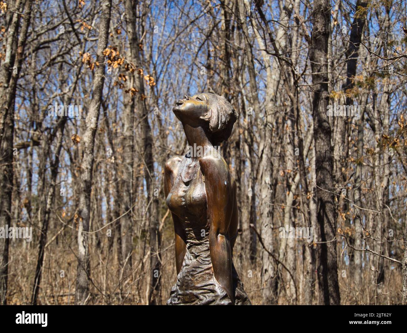 Sculpture en bronze d'une femme à l'Arboretum Overland Park, États-Unis Banque D'Images