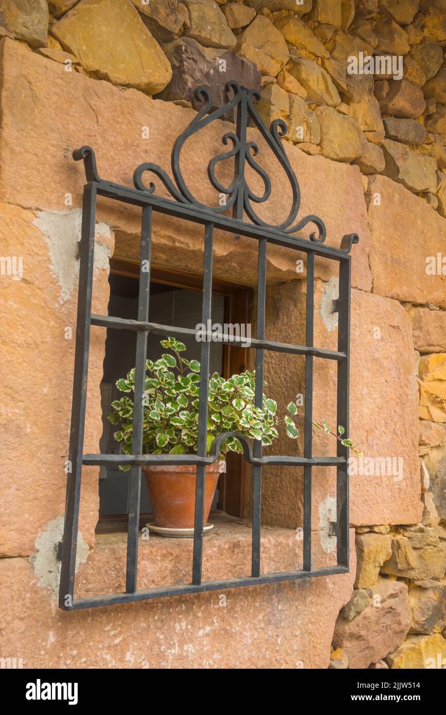 Fenêtre. Carmona, Cantabrie, Espagne. Banque D'Images