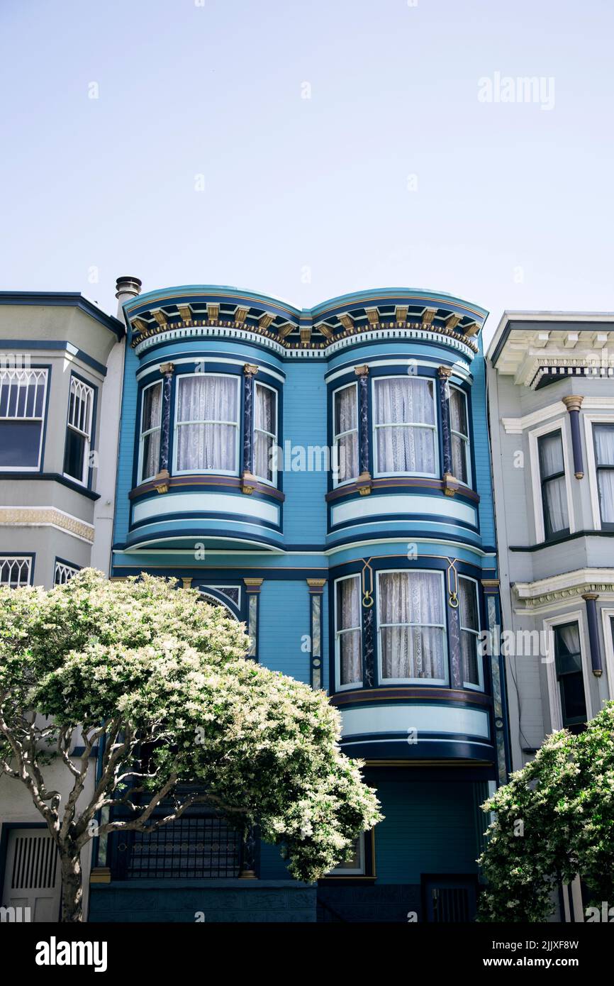 Maison typique dans les quartiers de San Francisco en Californie Banque D'Images