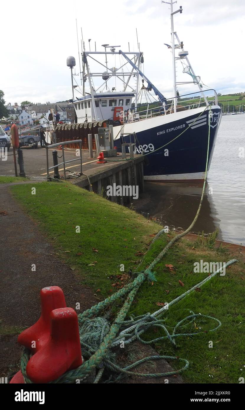 Le bateau de pêche KING EXPLORER amarré à Kirkcudbright, Écosse, enregistrement BA829 ( enregistré à Ballantrae Carrick, South Ayrshire) Banque D'Images