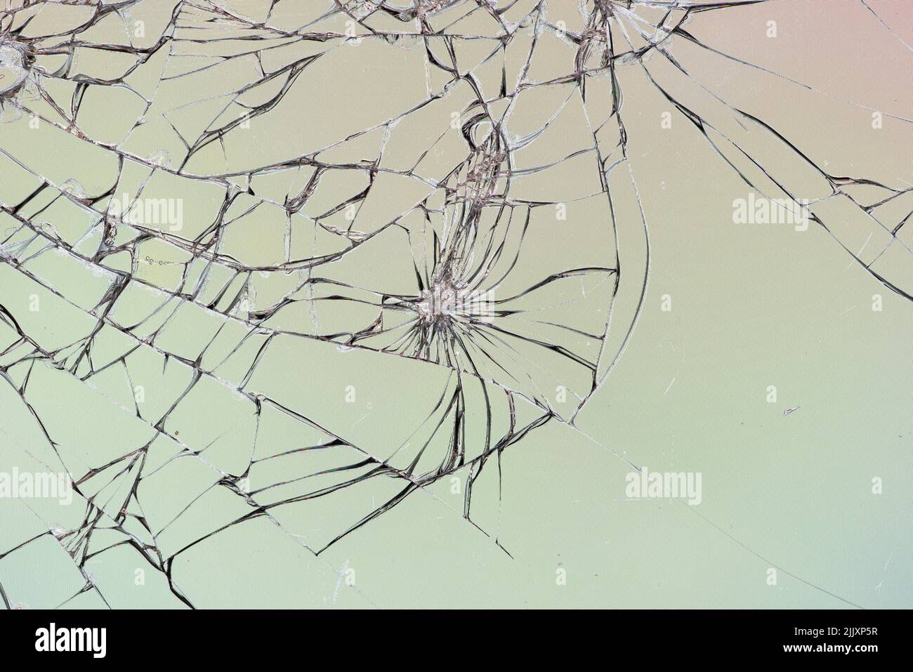 image macro d'un écran de smartphone en verre brisé Banque D'Images
