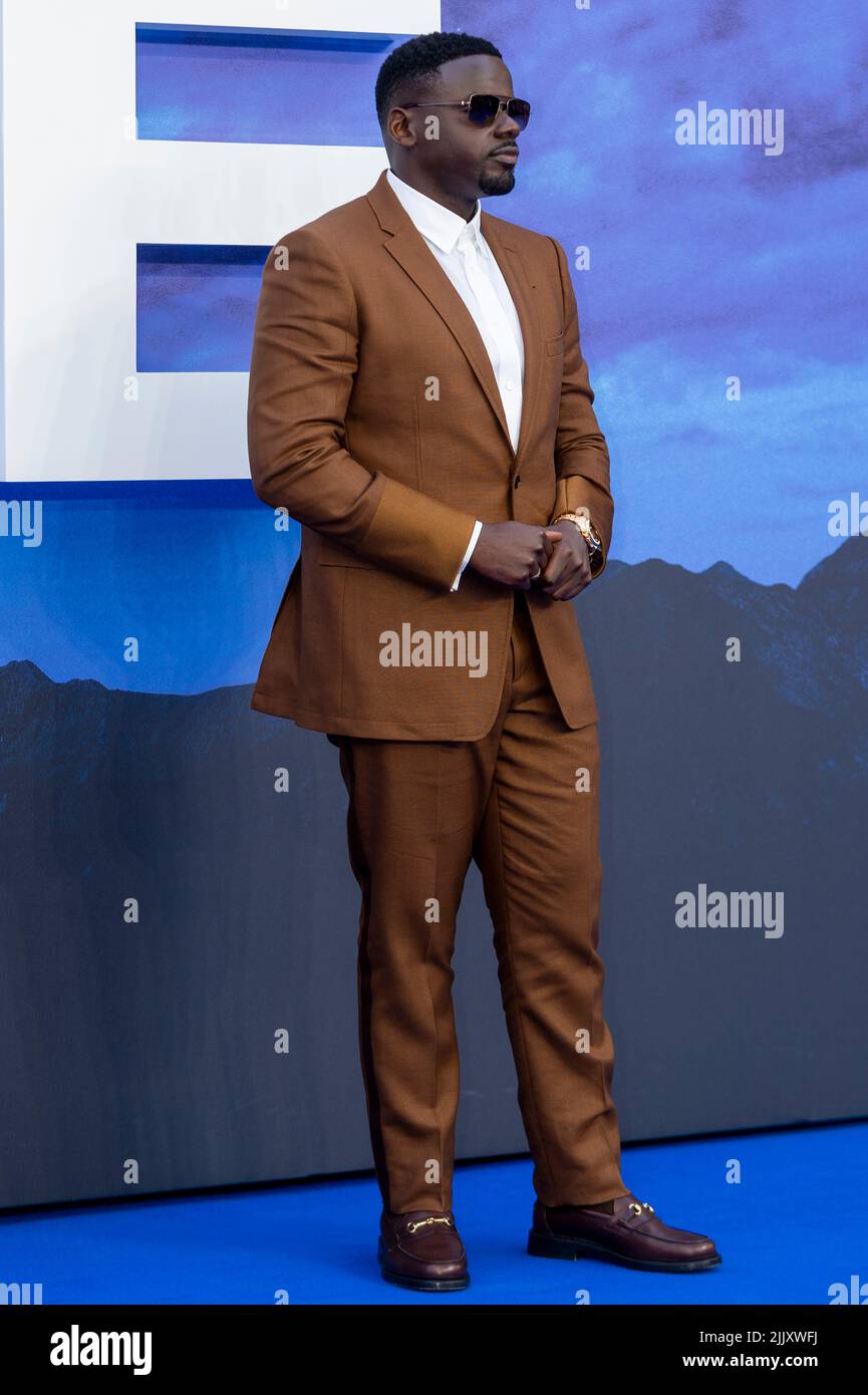 Londres, Royaume-Uni. 28 juillet 2022. Daniel Kaluuya, membre du casting, assiste à la première britannique du film « Nan » à Odeon Leicester Square. Le film est sorti dans les cinémas du Royaume-Uni le 12 août. Credit: Stephen Chung / EMPICS / Alamy Live News Banque D'Images