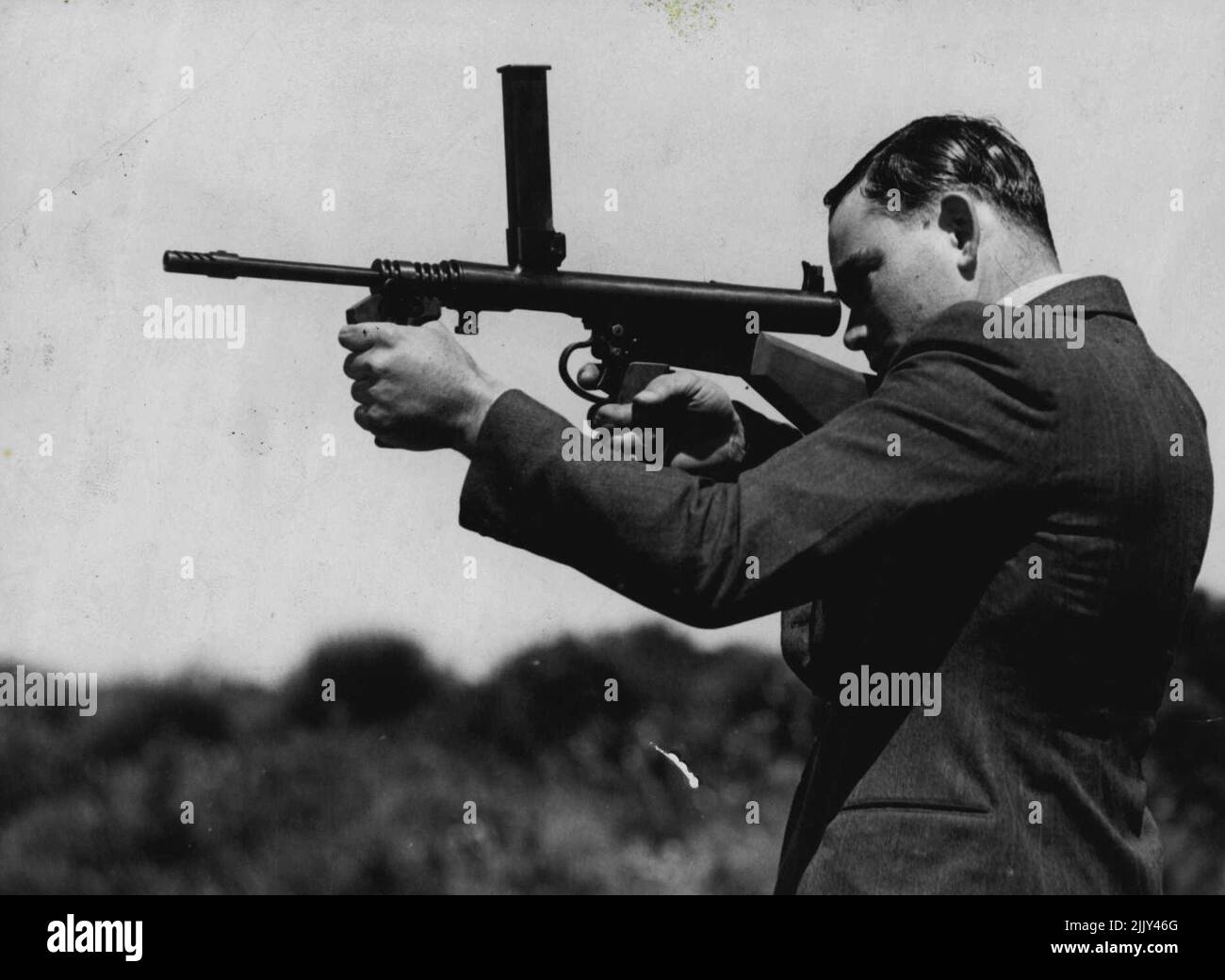 Evelyn Owen (inventeur de l'arme à feu). 06 mai 1948. Banque D'Images