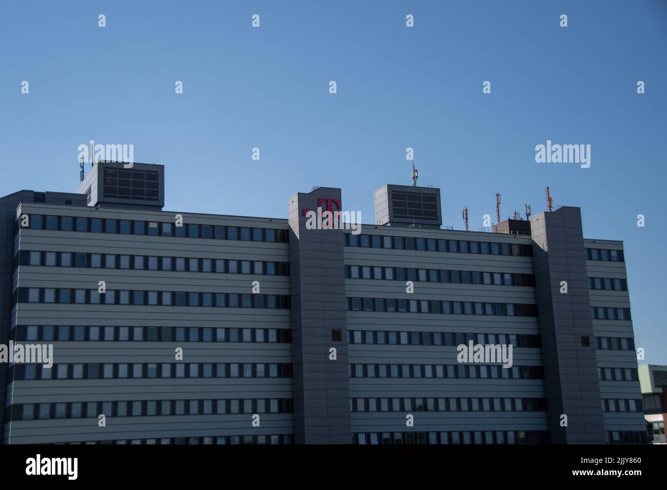 Hambourg, Allemagne 23 juin 2022, Un immeuble Telekom à St. Pauli Banque D'Images
