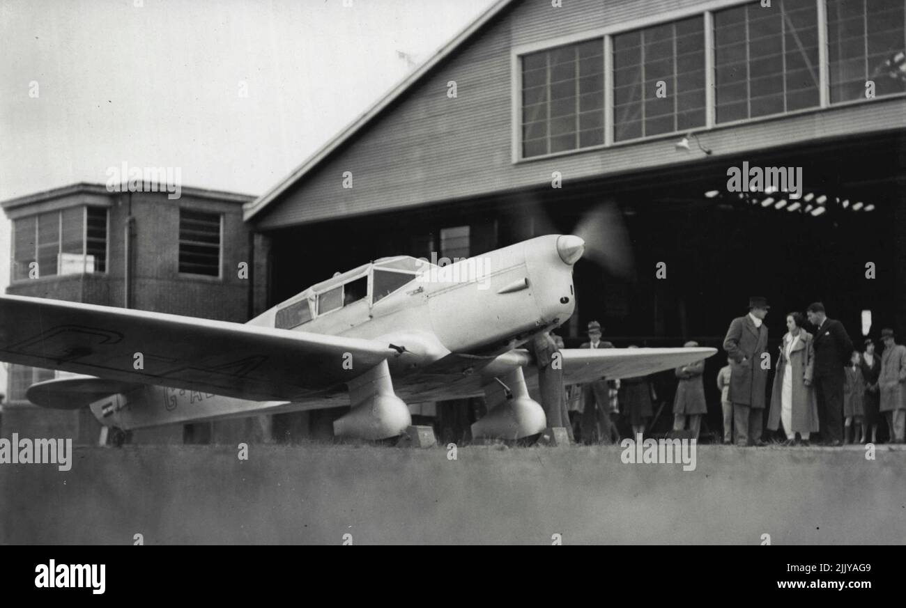 Aviation 798A - Jean Battens plane. 18 octobre 1937. Banque D'Images