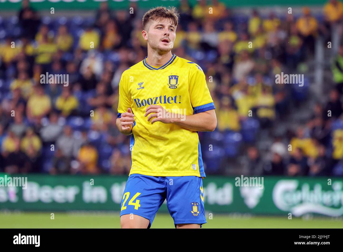 Broendby, Danemark. 28th juillet 2022. Marko Divkovic (24) de Broendby SI vu pendant le match de qualification de l'UEFA Europa Conference League entre Broendby IF et Pogon Szczecin à Broendby Stadion à Broendby. (Crédit photo : Gonzales photo/Alamy Live News Banque D'Images