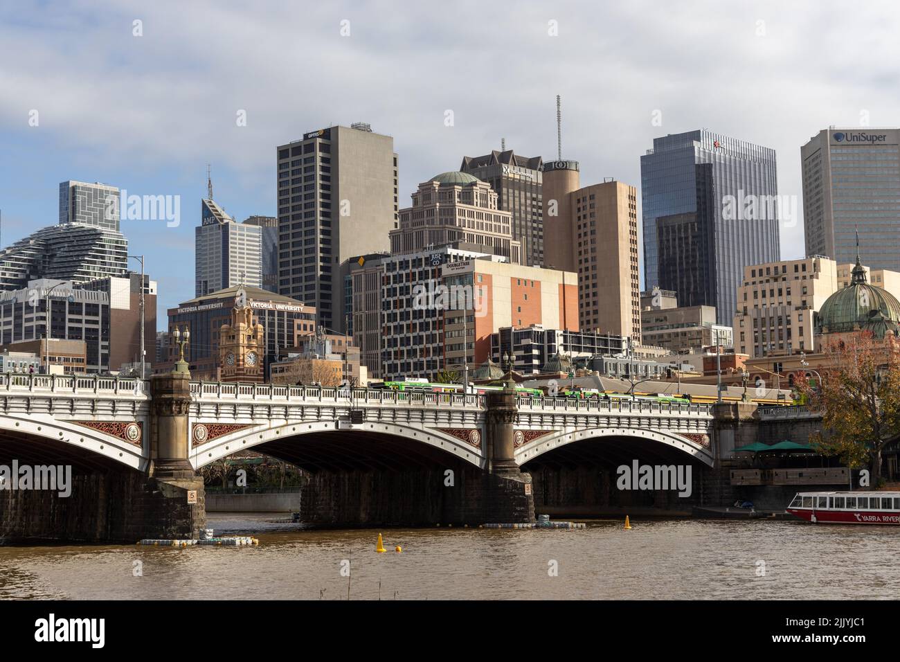 Le paysage urbain de Melbourne et le pont Prince sont situés à Victoria, en Australie, sur 11 juin 2022 Banque D'Images