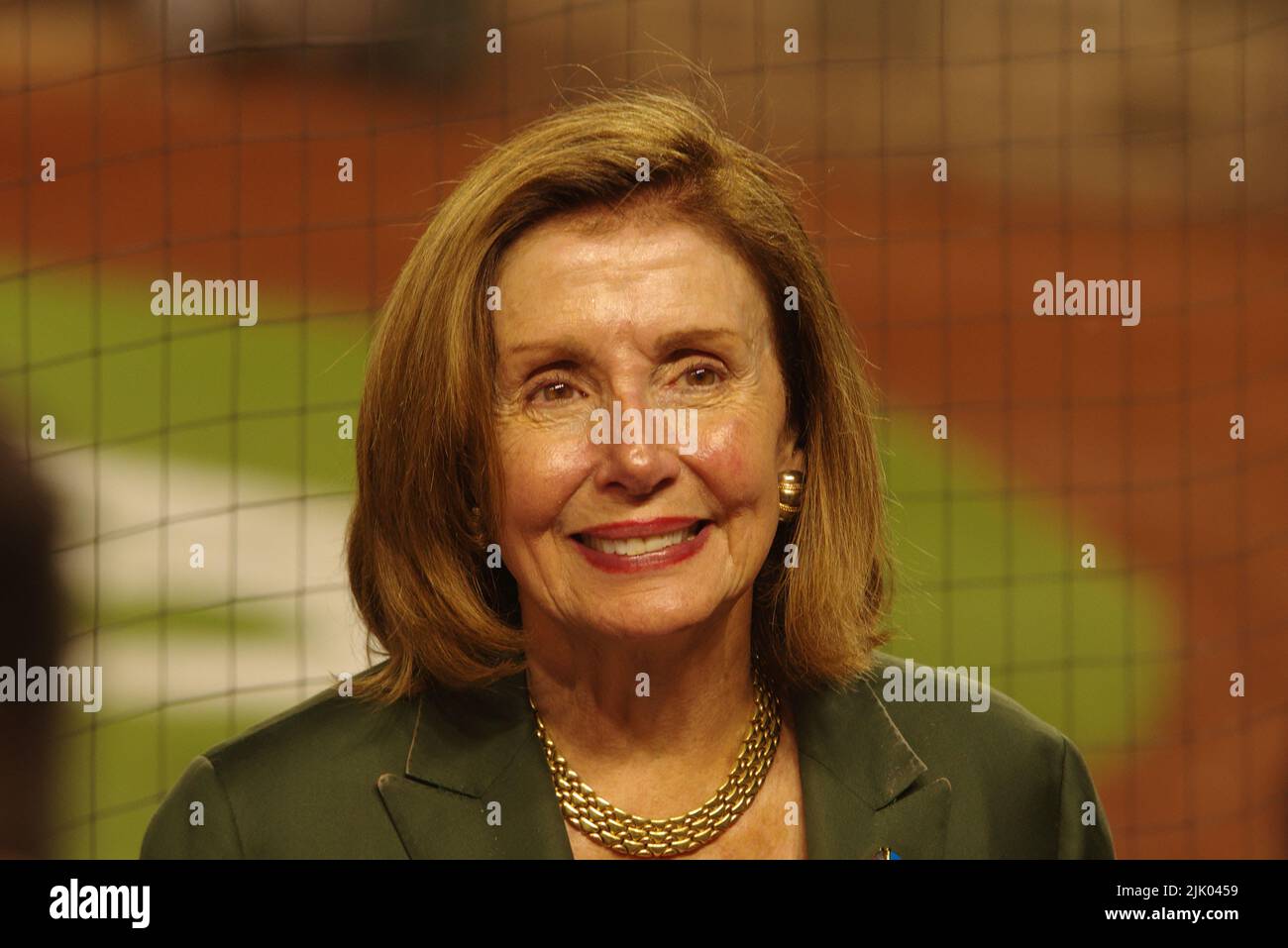 Washington, DC, États-Unis. 28th juillet 2022. Nancy Pelosi (D-Cal.), Présidente de la Chambre des États-Unis, participe au Congressional Baseball Game de 2022 au Nationals Park. Credit: Philip Yabut/Alay Live News Banque D'Images