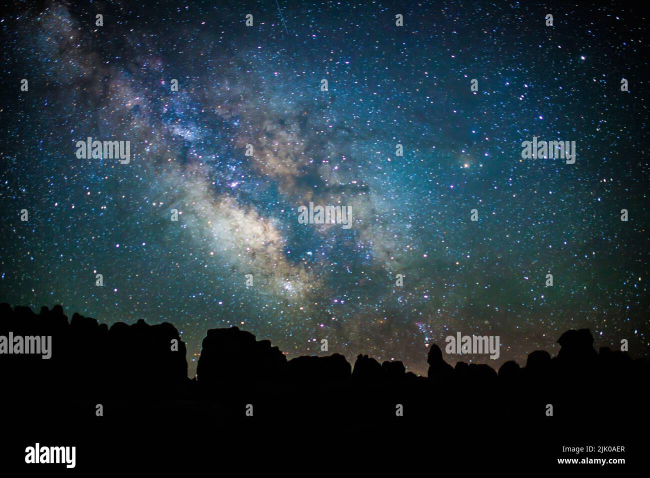 Milky Way au-dessus de Chesler Park, Utah Banque D'Images