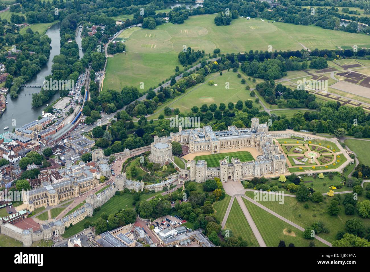 Vue aérienne du château de Windsor Banque D'Images