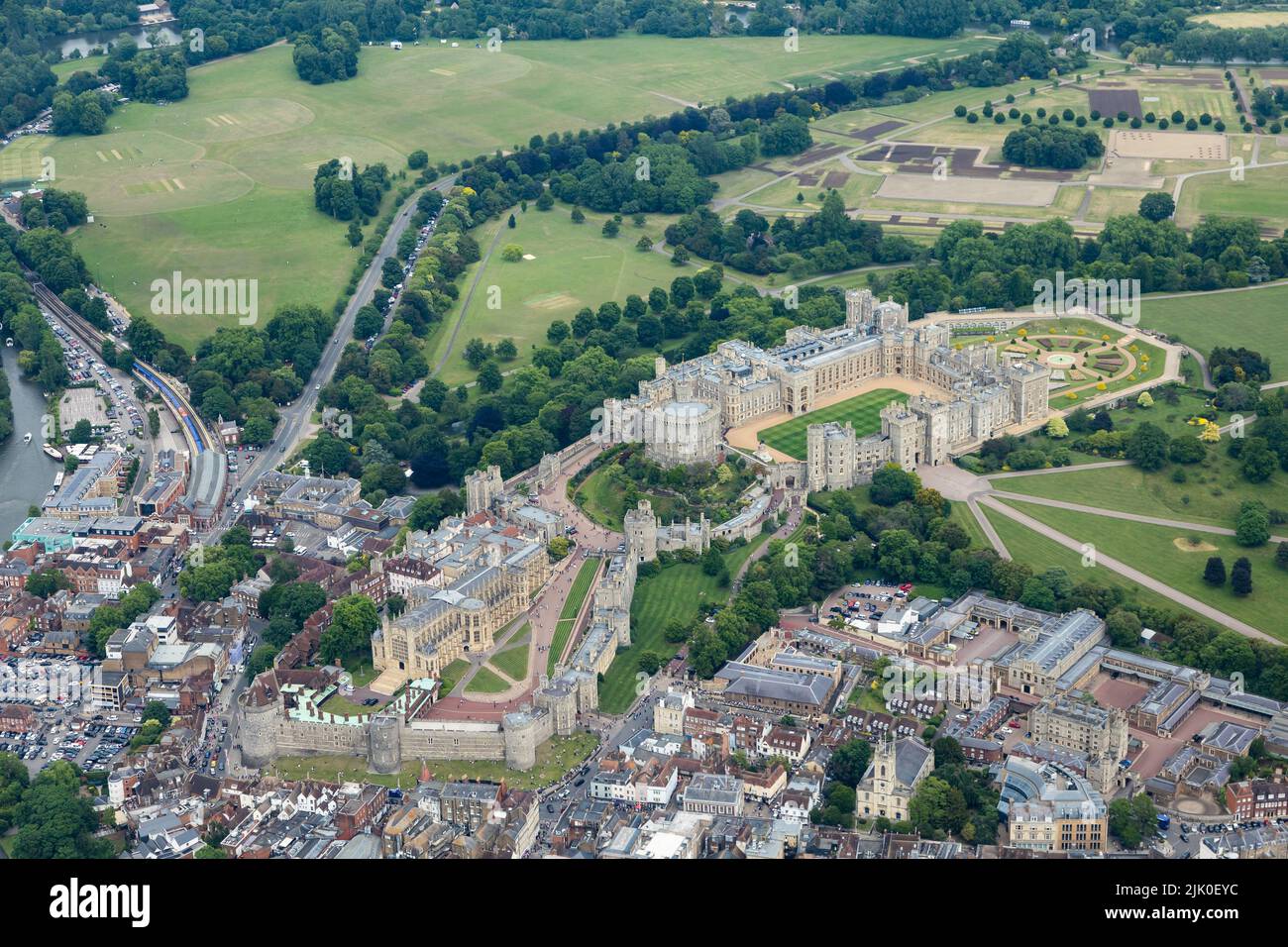 Vue aérienne du château de Windsor Banque D'Images