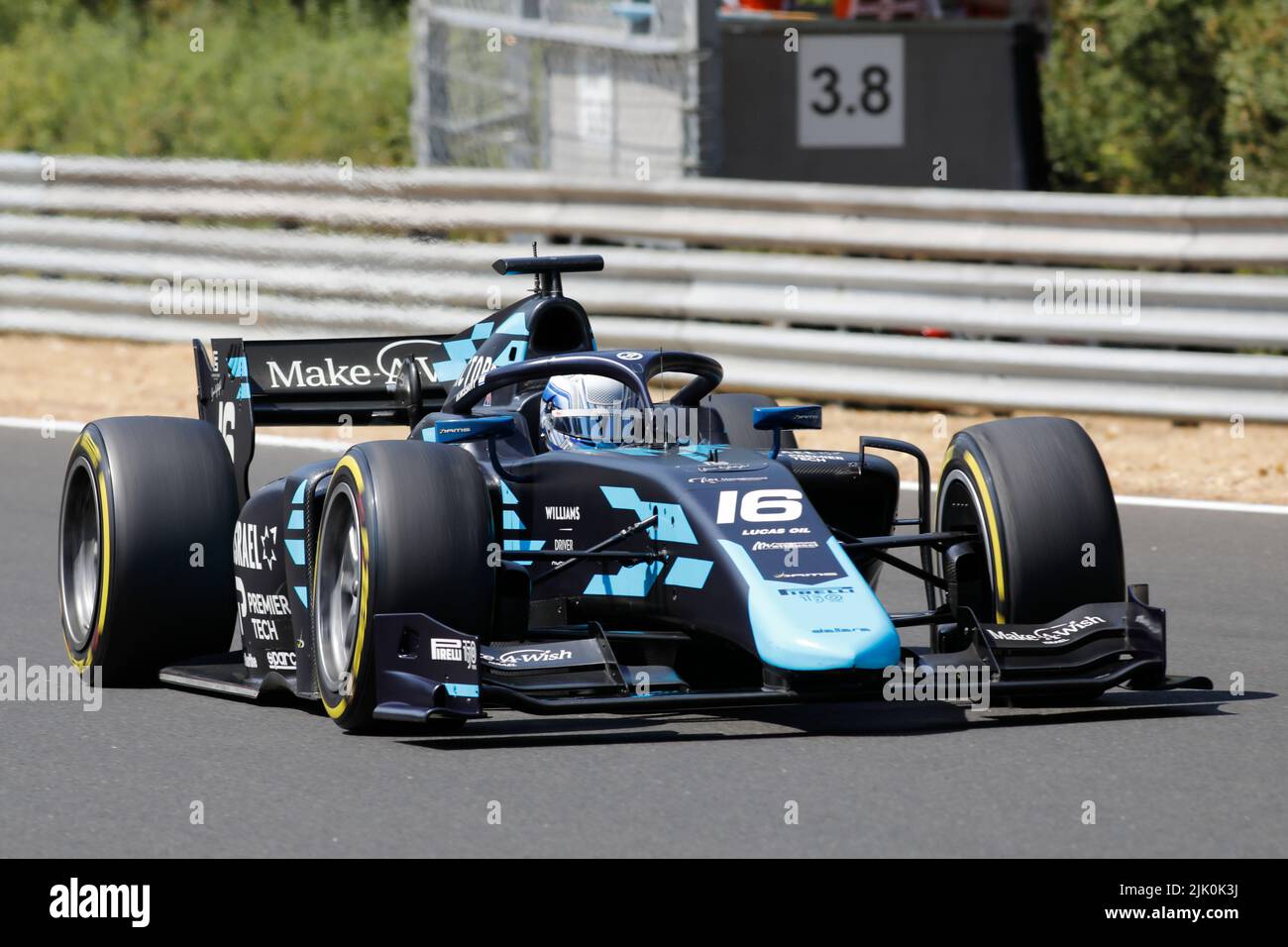 Magyorod, Hongrie. 29th juillet 2022. Magyorod, Hongrie. 29 juillet 2022. Grand Prix de Hongrie F2 à Hungaroring, Hongrie. Photo: #16 Roy Nissany (Israël) des BARRAGES lors de la première séance de pratique crédit: Piotr Zajac/Alamy Live News Banque D'Images