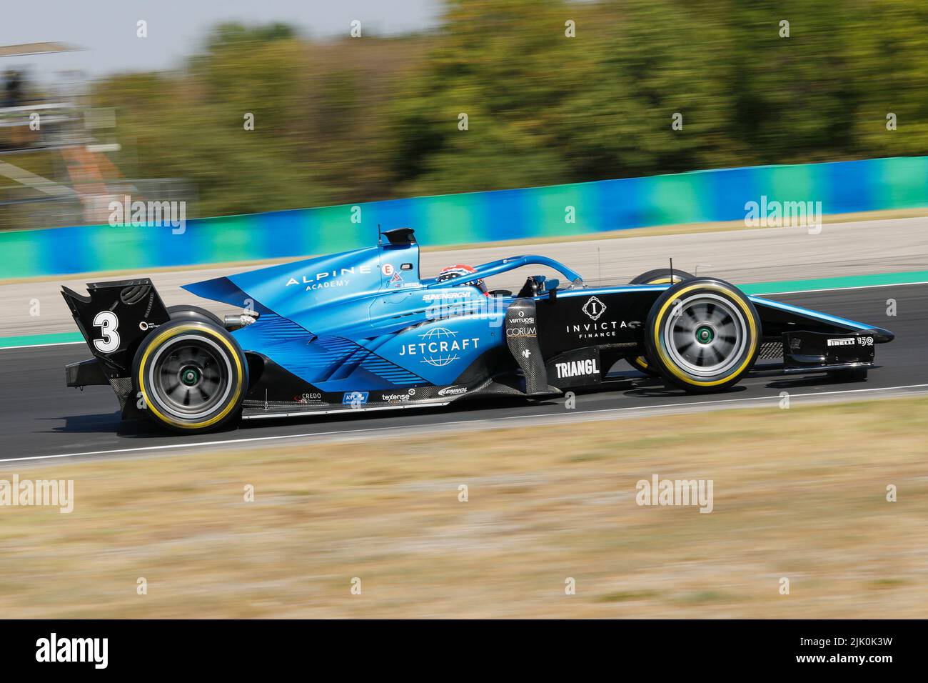 Magyorod, Hongrie. 29th juillet 2022. Magyorod, Hongrie. 29 juillet 2022. Grand Prix de Hongrie F2 à Hungaroring, Hongrie. Photo: #3 Jack Doohan (AUS) de Virtuosi Racing lors de la première séance de pratique crédit: Piotr Zajac/Alay Live News Banque D'Images