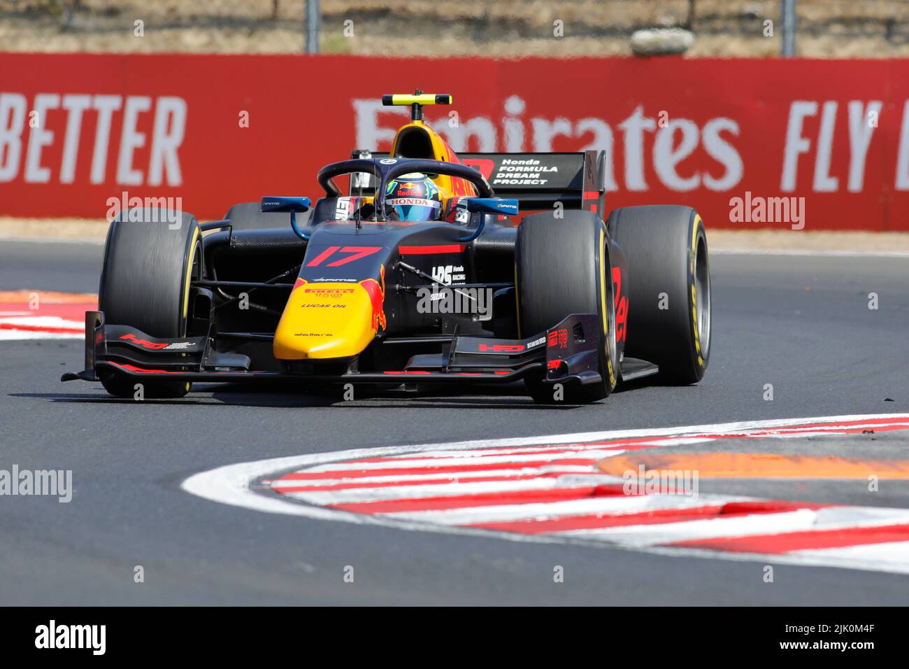 Magyorod, Hongrie. 29th juillet 2022. Magyorod, Hongrie. 29 juillet 2022. Grand Prix de Hongrie F2 à Hungaroring, Hongrie. Photo: #17 Ayumu Iwasa (JPN) de BARRAGES lors de la première séance de pratique crédit: Piotr Zajac/Alay Live News Banque D'Images