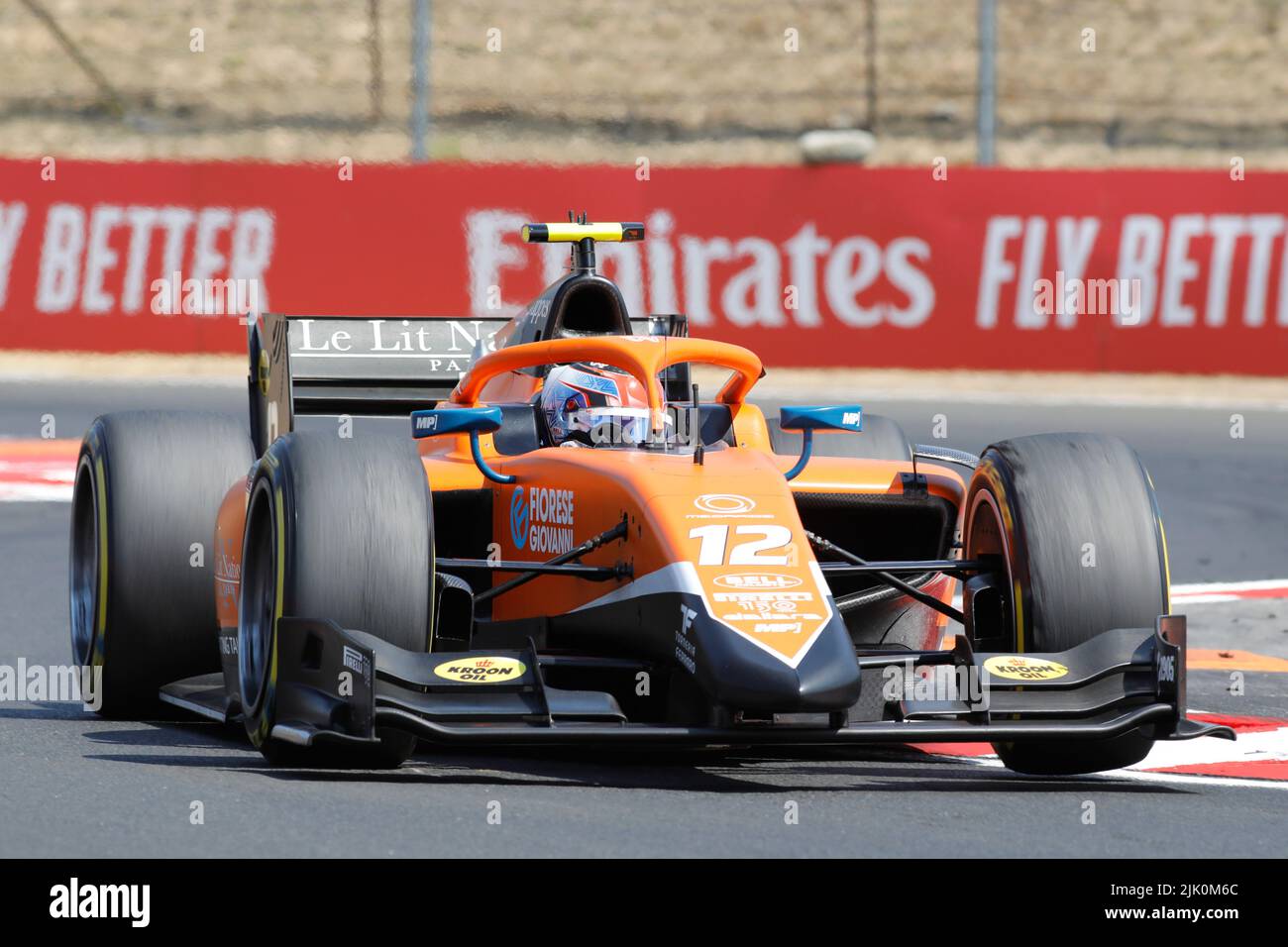 Magyorod, Hongrie. 29 juillet 2022. Grand Prix de Hongrie F2 à Hungaroring, Hongrie. Photo: #12 Clément Novalak (FRA) de MP Motorsport lors de la première séance d'entraînement © Piotr Zajac/Alamy Live News Banque D'Images
