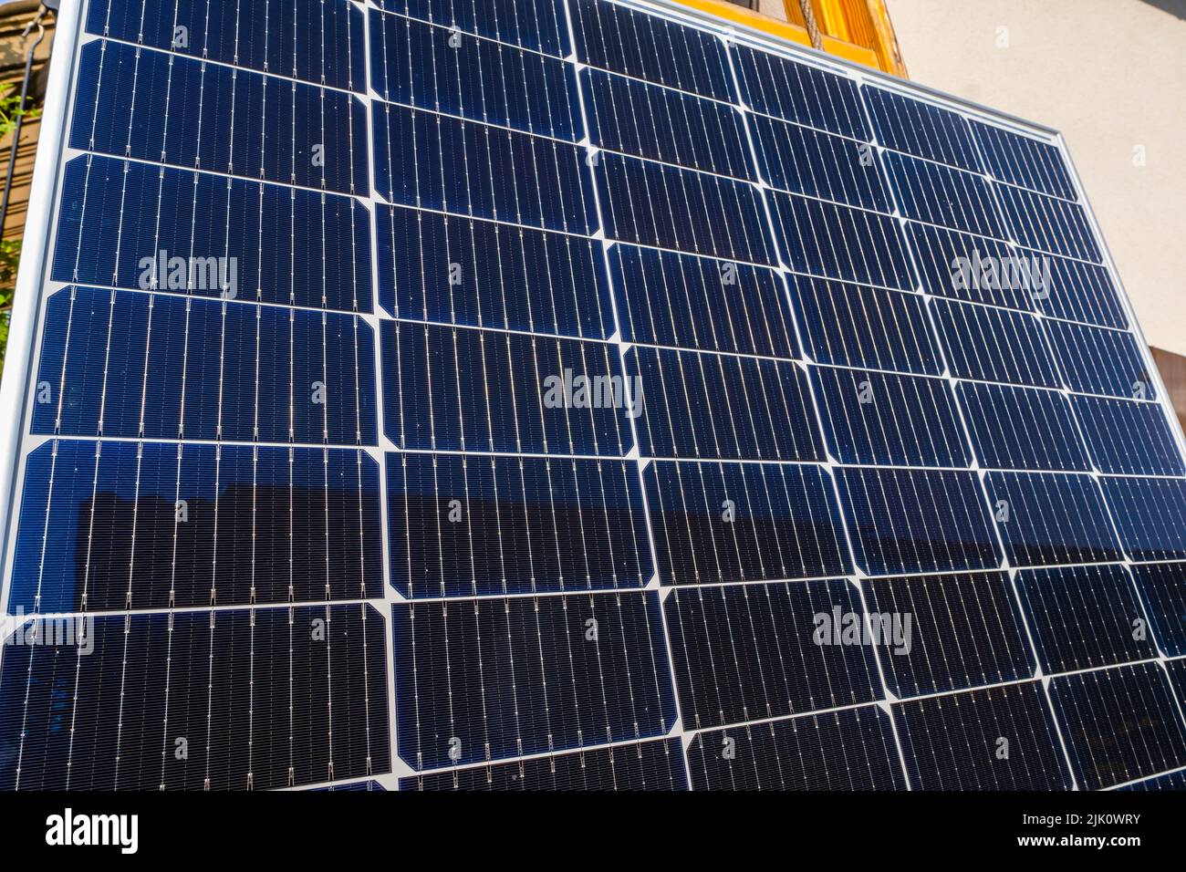 Surface du panneau solaire. Navarre, Espagne, Europe. Concepts d'environnement et de technologie. Banque D'Images