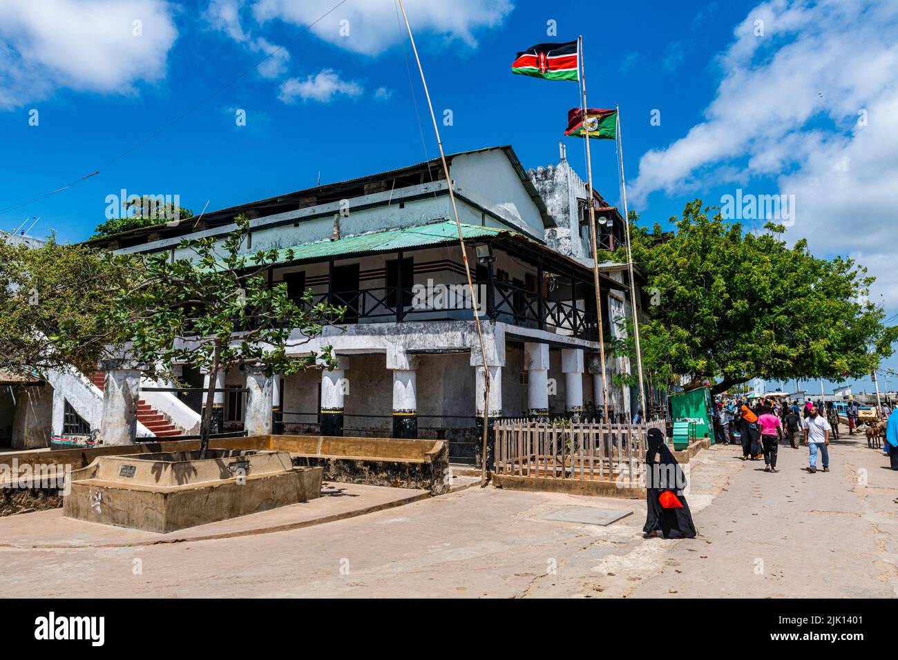 Ville de Lamu, site classé au patrimoine mondial de l'UNESCO, île de Lamu, Kenya Banque D'Images