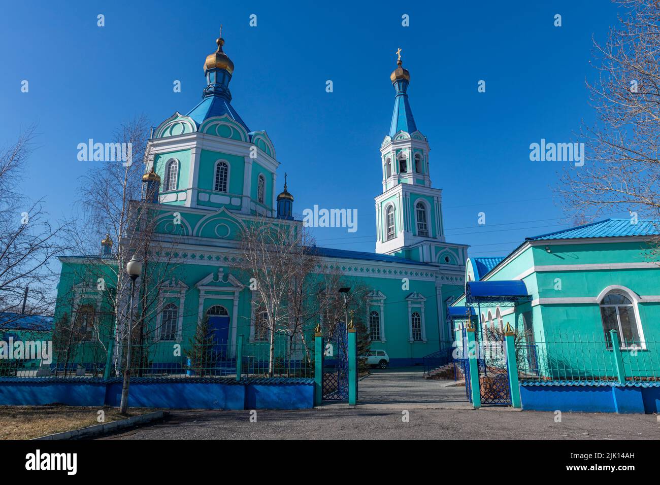 Cathédrale de Voskresenskij, Semey, anciennement Semipalatinsk, Kazakhstan oriental, Asie centrale, Asie Banque D'Images