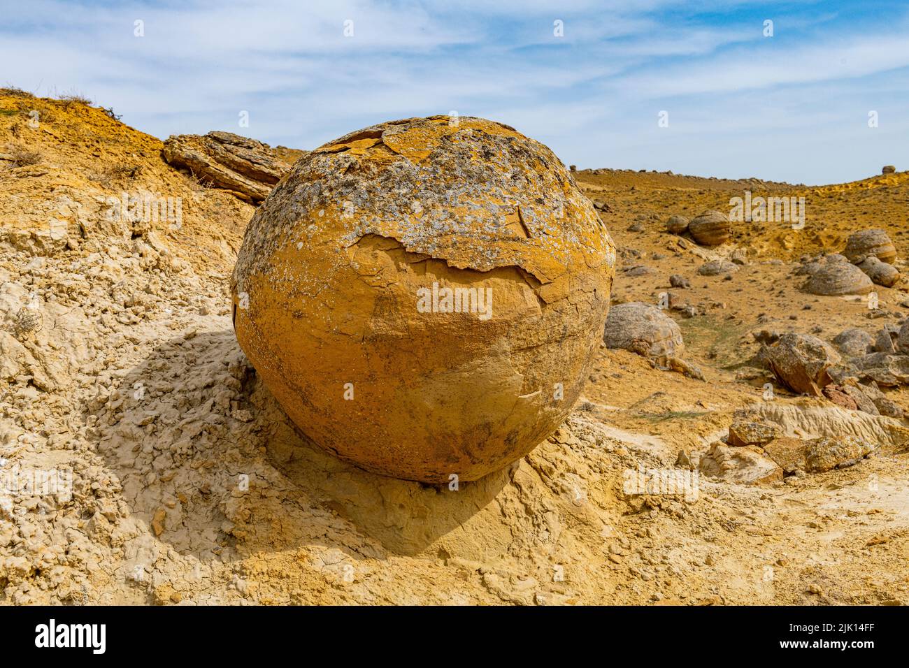 Billes de pierre, Torysh (la Vallée des balles), Shetpe, Mangystau, Kazakhstan, Asie centrale, Asie Banque D'Images