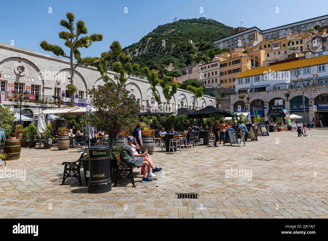 Place Grand Casemates, Gibraltar, territoire britannique d'outre-mer, Europe Banque D'Images
