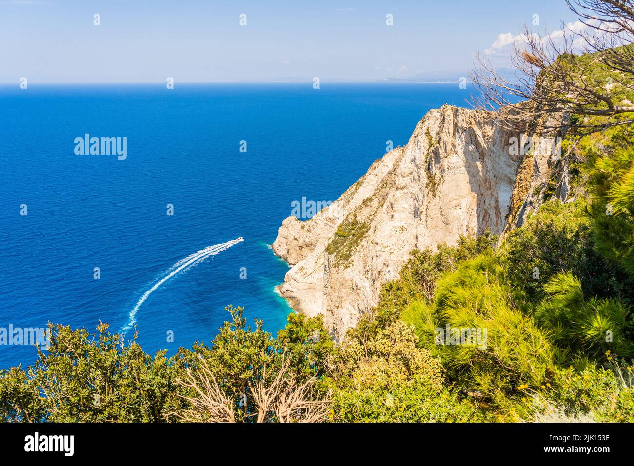 Sea Cliffs, île de Zakynthos, Iles grecques, Grèce, Europe Banque D'Images