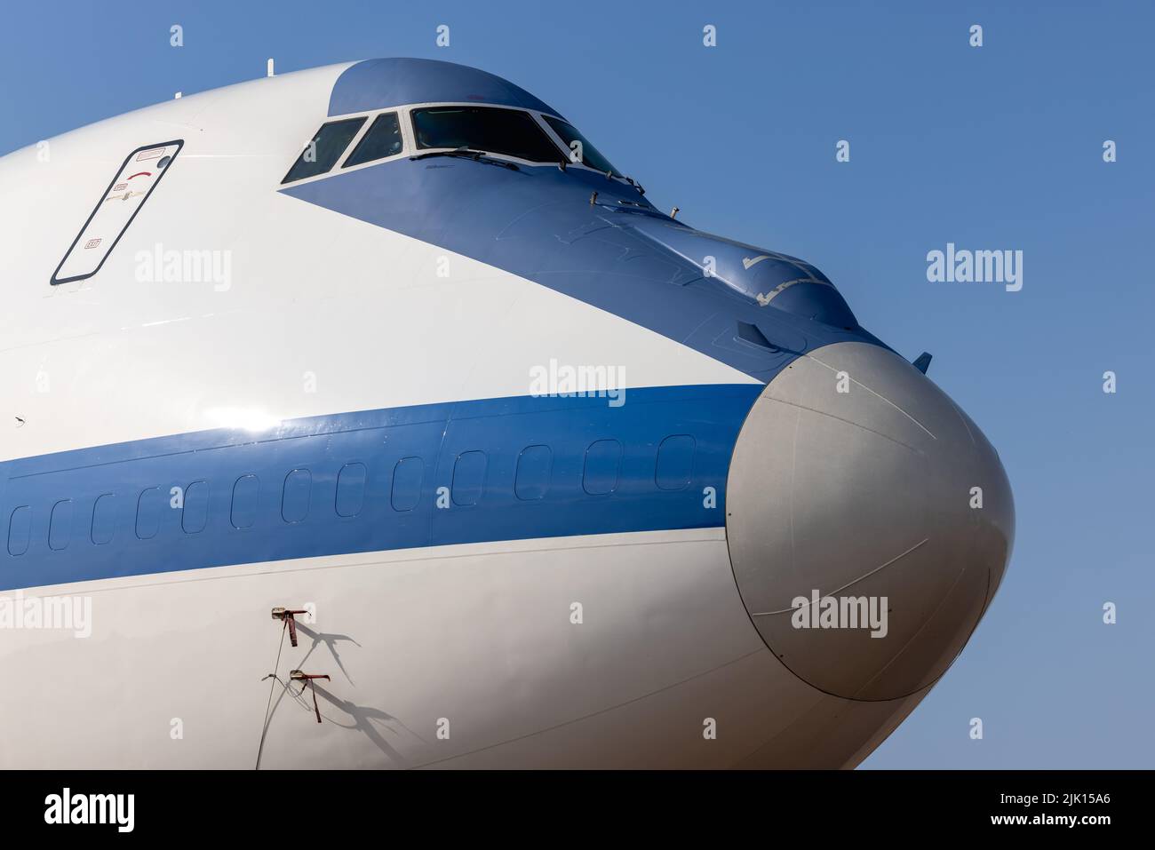 US Air Force Boeing E-4B Advanced Airborne Command Post “Doomsday plane” sur affichage statique au Royal International Air Tattoo 2022 Banque D'Images