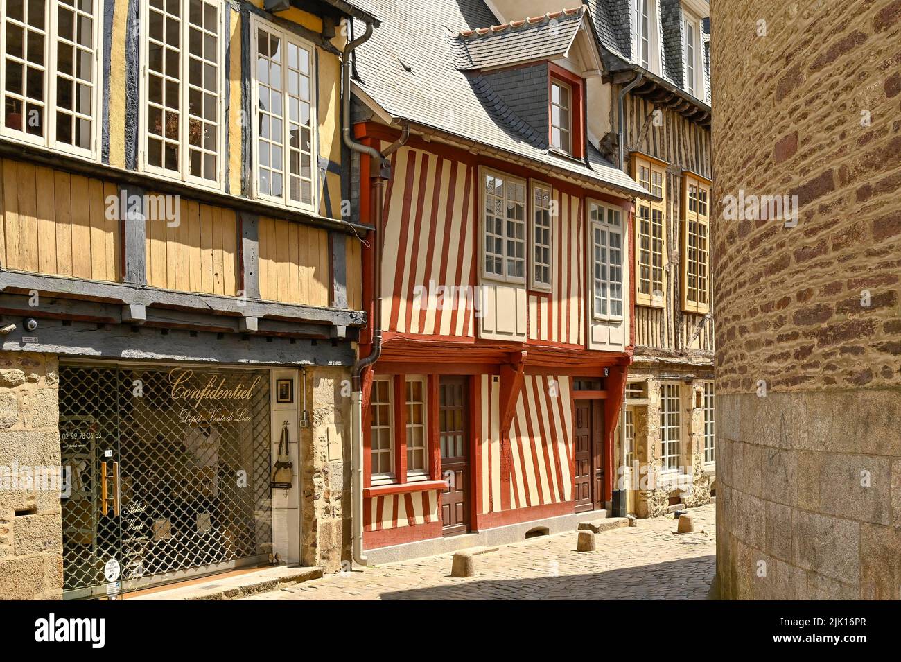Rennes, capitale de la Bretagne, dispose de plus de 370 maisons à colombages datant de l'époque médiévale Banque D'Images