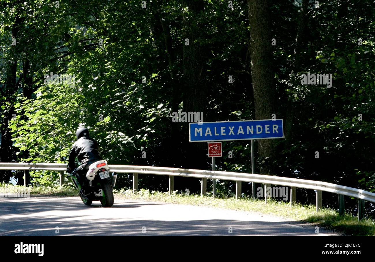 Malexander, Suède. Le lieu où deux policiers ont été abattus de sang froid en 1999, les meurtres Malexanders (en suédois: Malexandermorden). Banque D'Images