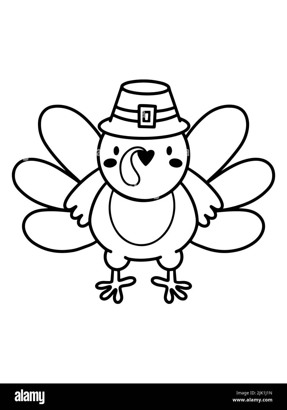 Outline Thanksgiving turquie, grand design pour toutes les fins.. Illustration de dessin animé. Banque D'Images