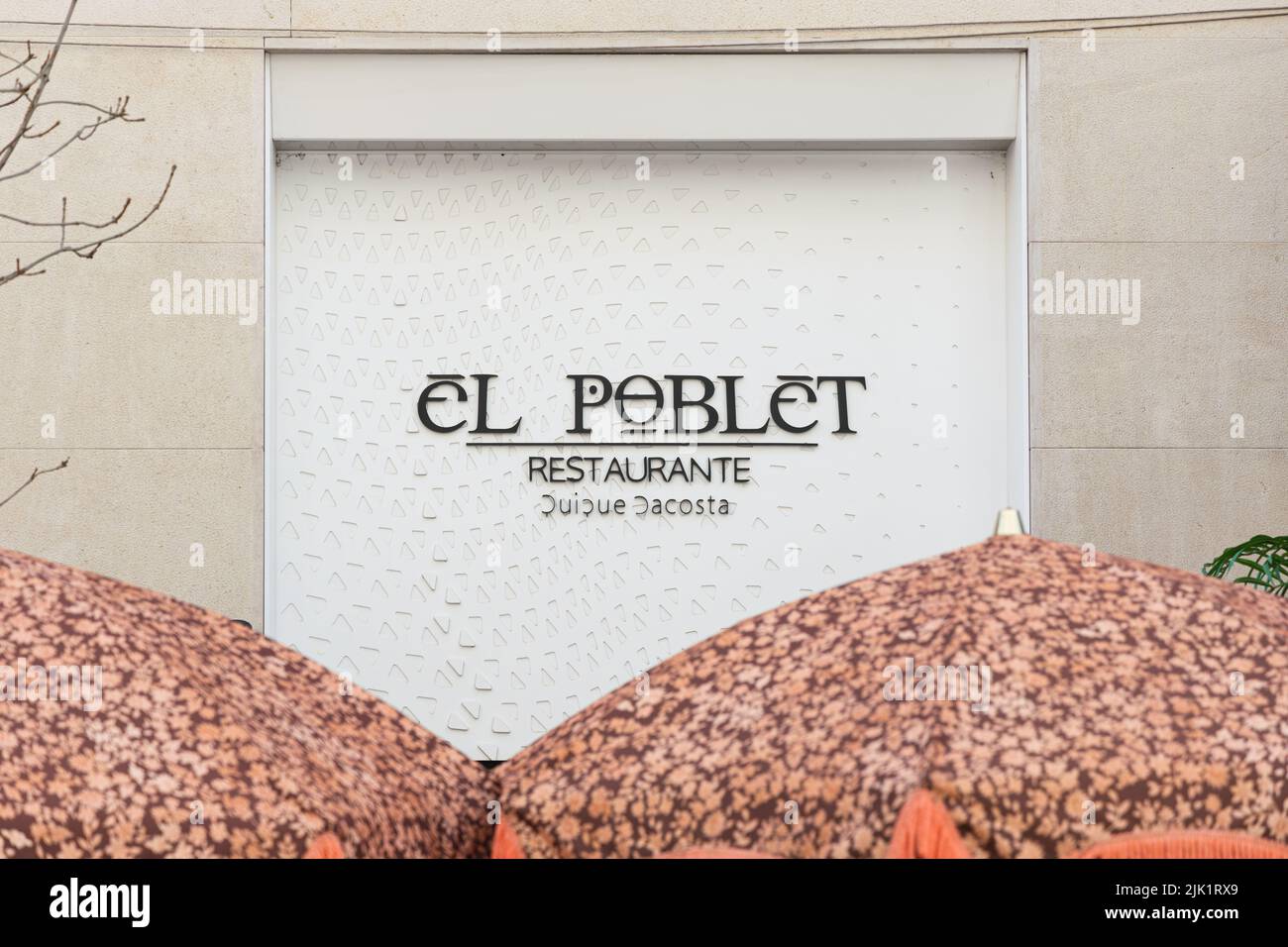 VALENCE, ESPAGNE - 14 AVRIL 2022 : restaurant El Poblet. Quique Dacosta Banque D'Images
