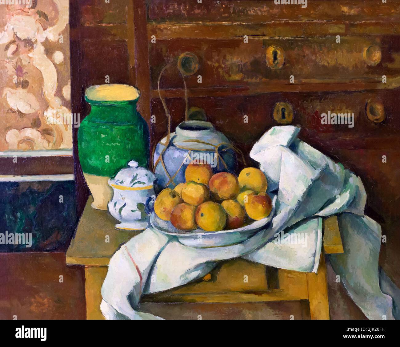 Still Life with a Chest of tiroirs, Paul Cezanne, vers 1883-1887, Neue Pinakothek, Munich, Allemagne, Europe Banque D'Images