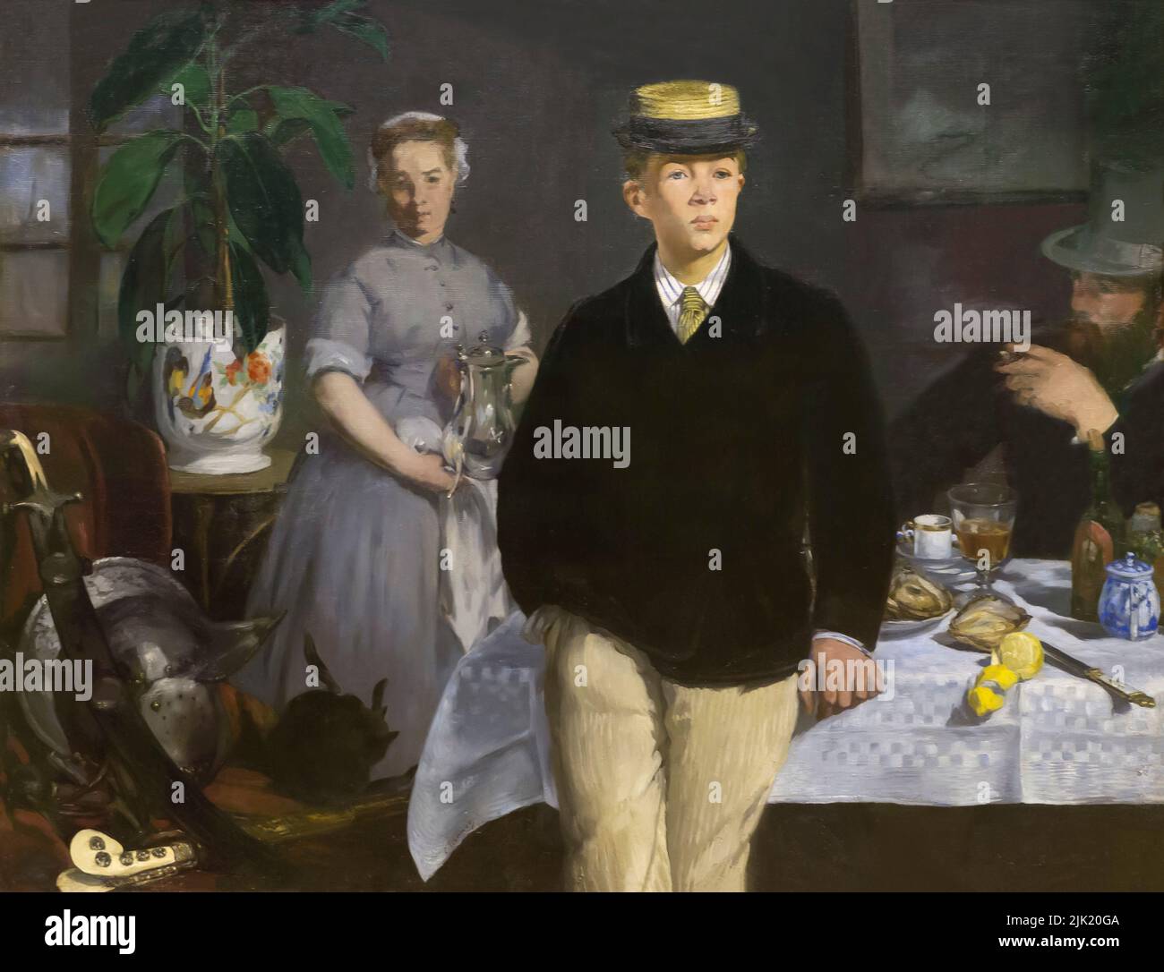 Le déjeuner, le Dejeunesse, Edouard Manet, 1868, Neue Pinakothek, Munich, Allemagne, Europe Banque D'Images