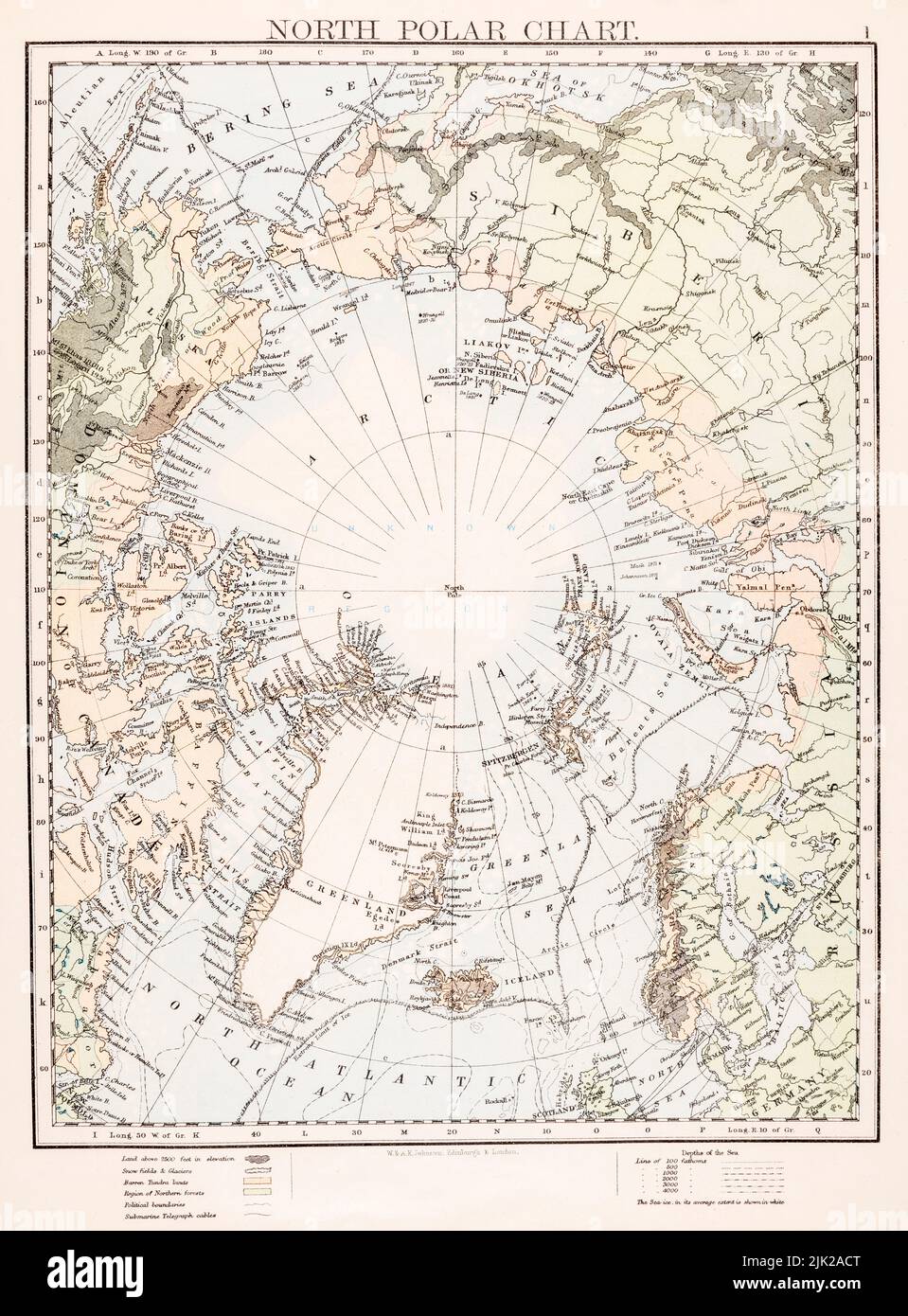 Carte De L Ancien Atlas Du Pôle Nord Océan Arctique 1897 La