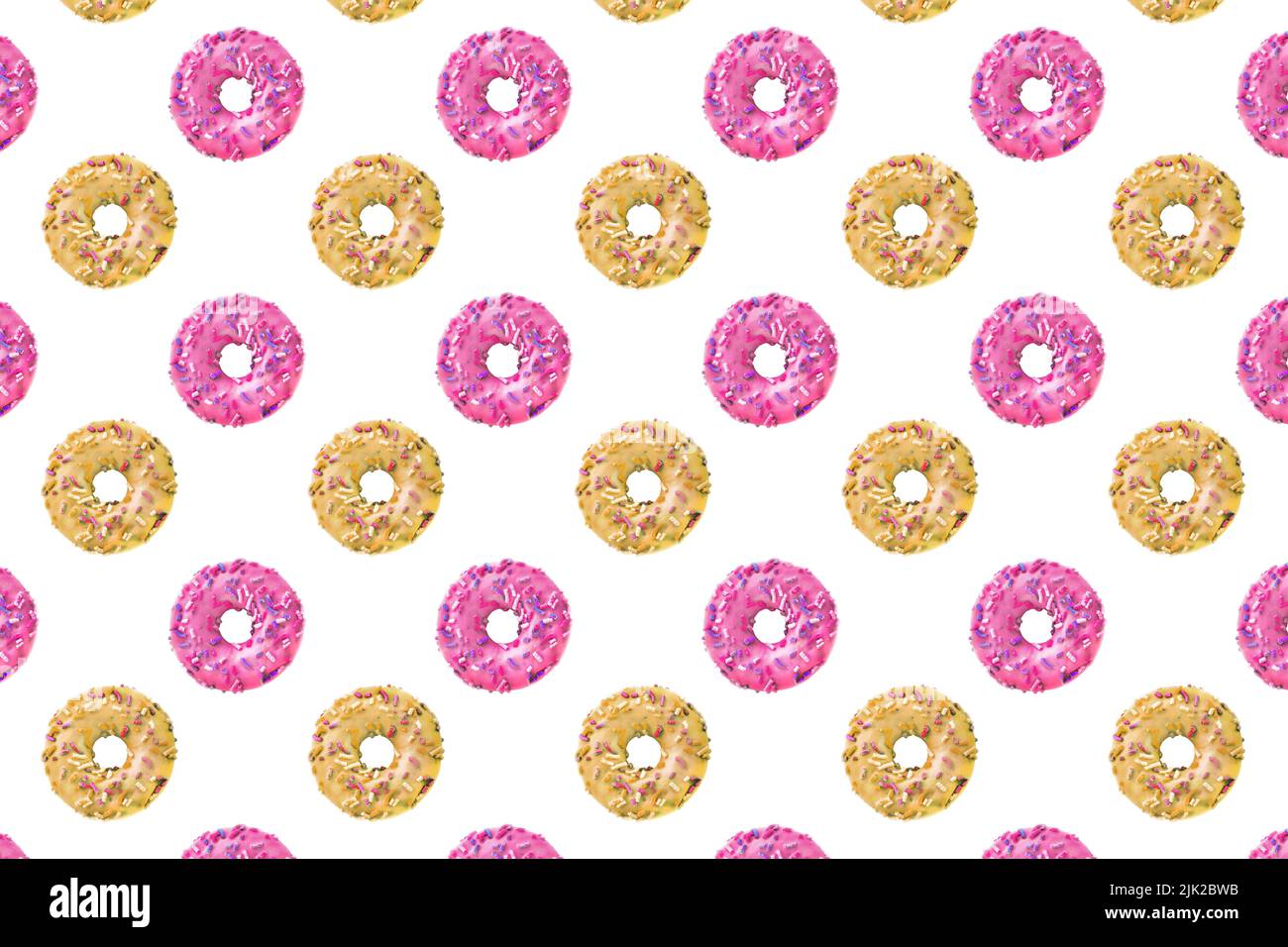 motif isolé avec beignets de couleurs rétro Banque D'Images