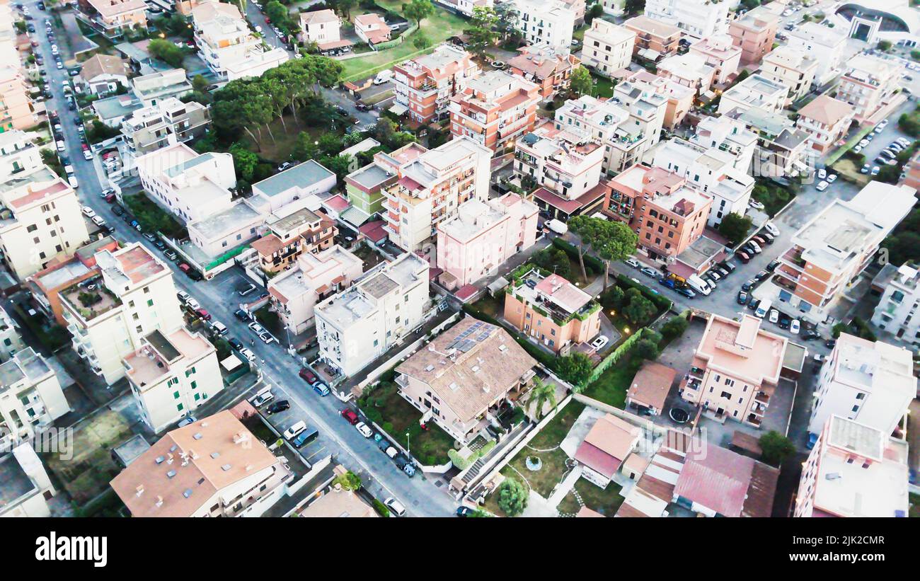 Vue aérienne de l'Italie de haut en bas Banque D'Images