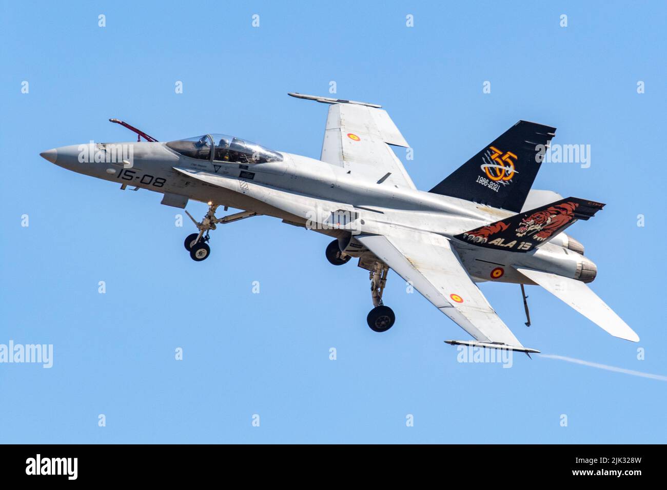 Spanish Air Force McDonnell Douglas EF-18A Hornet à RAF Fairford, Royal International Aircraft Tattoo 2022. Banque D'Images