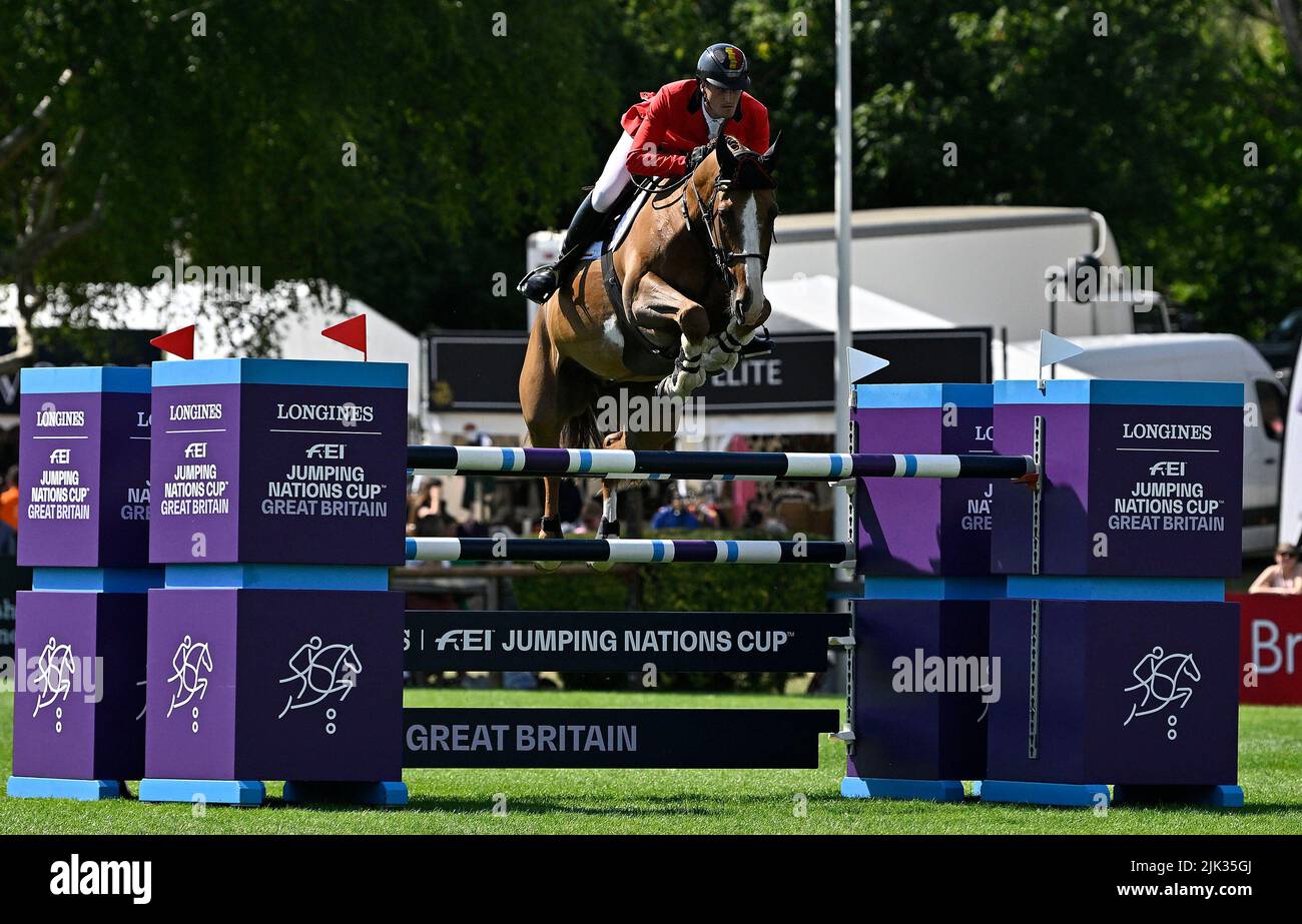 Hassocks, Royaume-Uni. 29th juillet 2022. Spectacle équestre international Longines Royal. Champ de foire de Hickstead. Tracas. Olivier Philippaerts (bel) à cheval sur H&M MIRO lors de la coupe des nations de saut à la FEI de Longines en Grande-Bretagne. Credit: Sport en images/Alamy Live News Banque D'Images