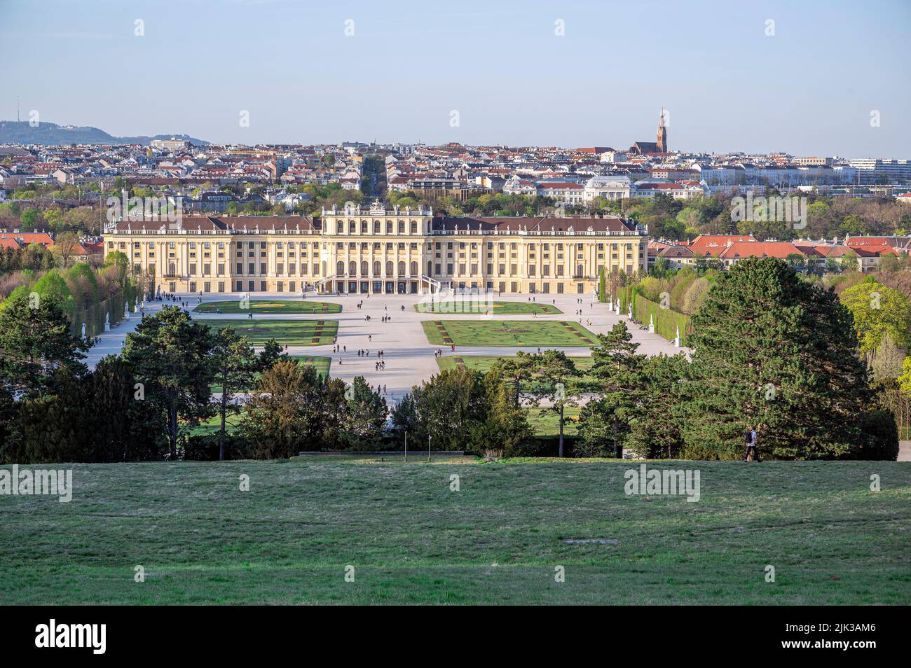 Vue sur le château de Schönbrunn à Vienne, Autriche Banque D'Images