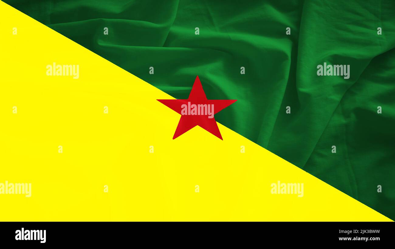 Drapeau de la Guyane française avec effet 3D Photo Stock - Alamy