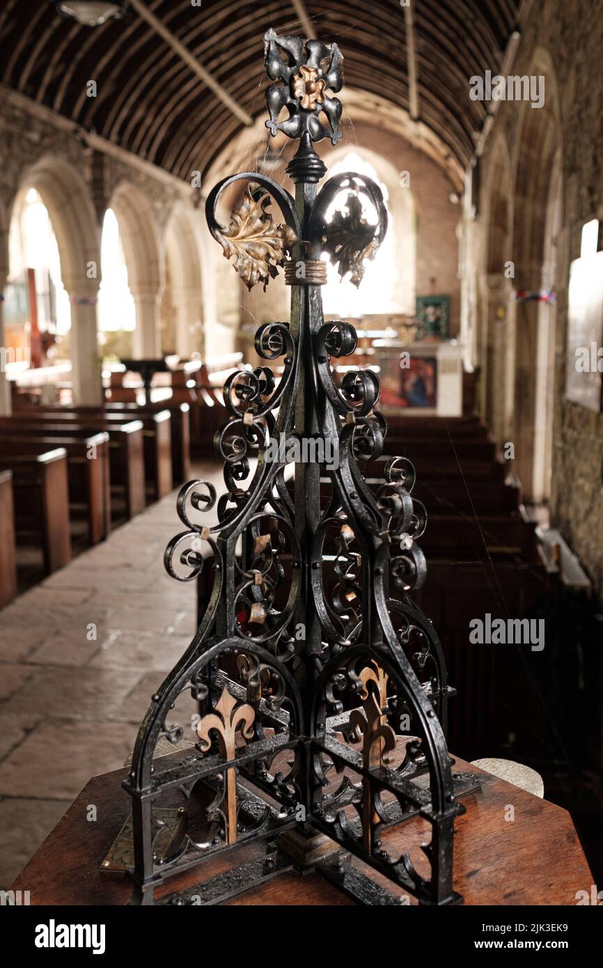 Intérieur de l'église St Mawgan-in-Mentheage, Cornouailles Banque D'Images