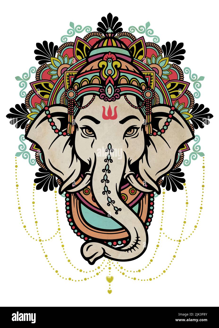 Ganesha Design - motif éléphant indien Banque D'Images