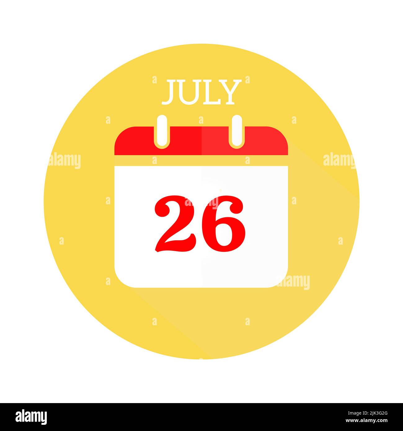 26 july calendar icon Banque d'images détourées - Alamy