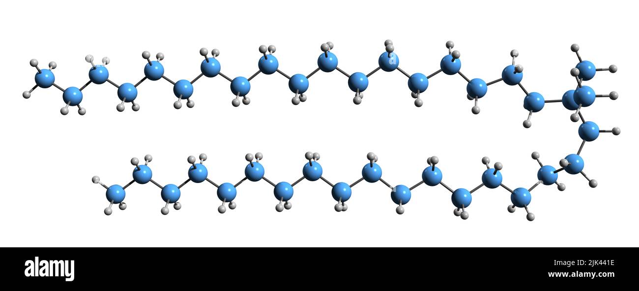 3D image de la formule squelettique du bromure de diméthyldioctadécylammonium - structure chimique moléculaire du bromure de dioctadécyldiméthylammonium isolé sur wh Banque D'Images