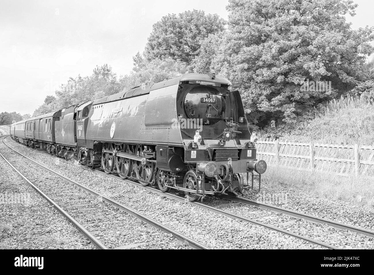 Locomotive à vapeur Tangmere 34067 sur la ligne Settle & Carlisle à long Preston, le 30th juillet 2022 ,''Northern Belle'', West Coast Railway Co Ltd Banque D'Images