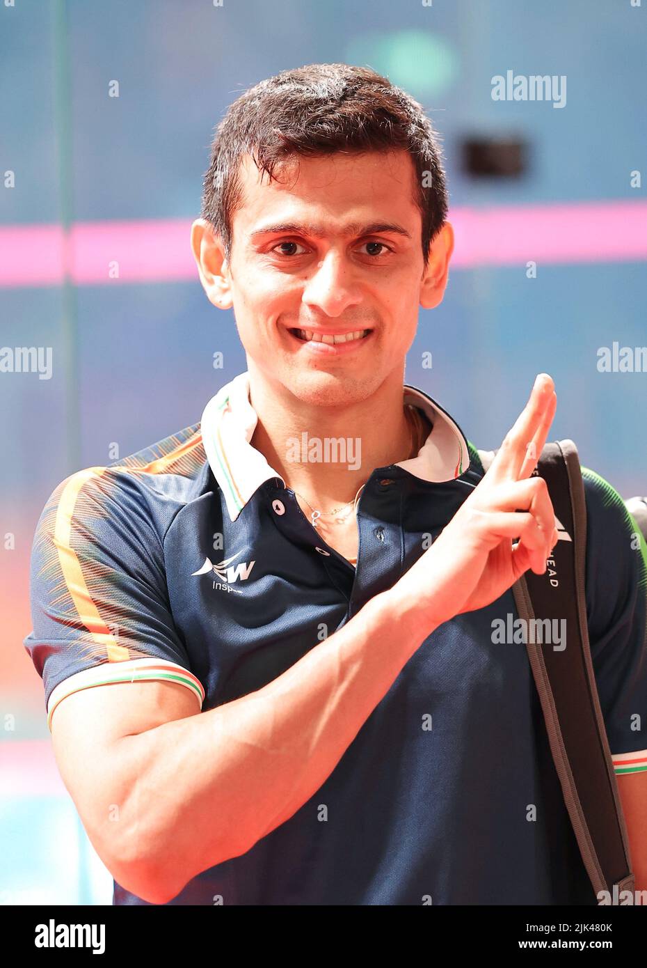 Birmingham, Royaume-Uni 30th juillet 2022; Common Wealth Games: Le joueur indien de squash TANDON Ramit a remporté le tour de qualification contre Srilanka Credit: Seshadri SUKUMAR/Alay Live News Banque D'Images