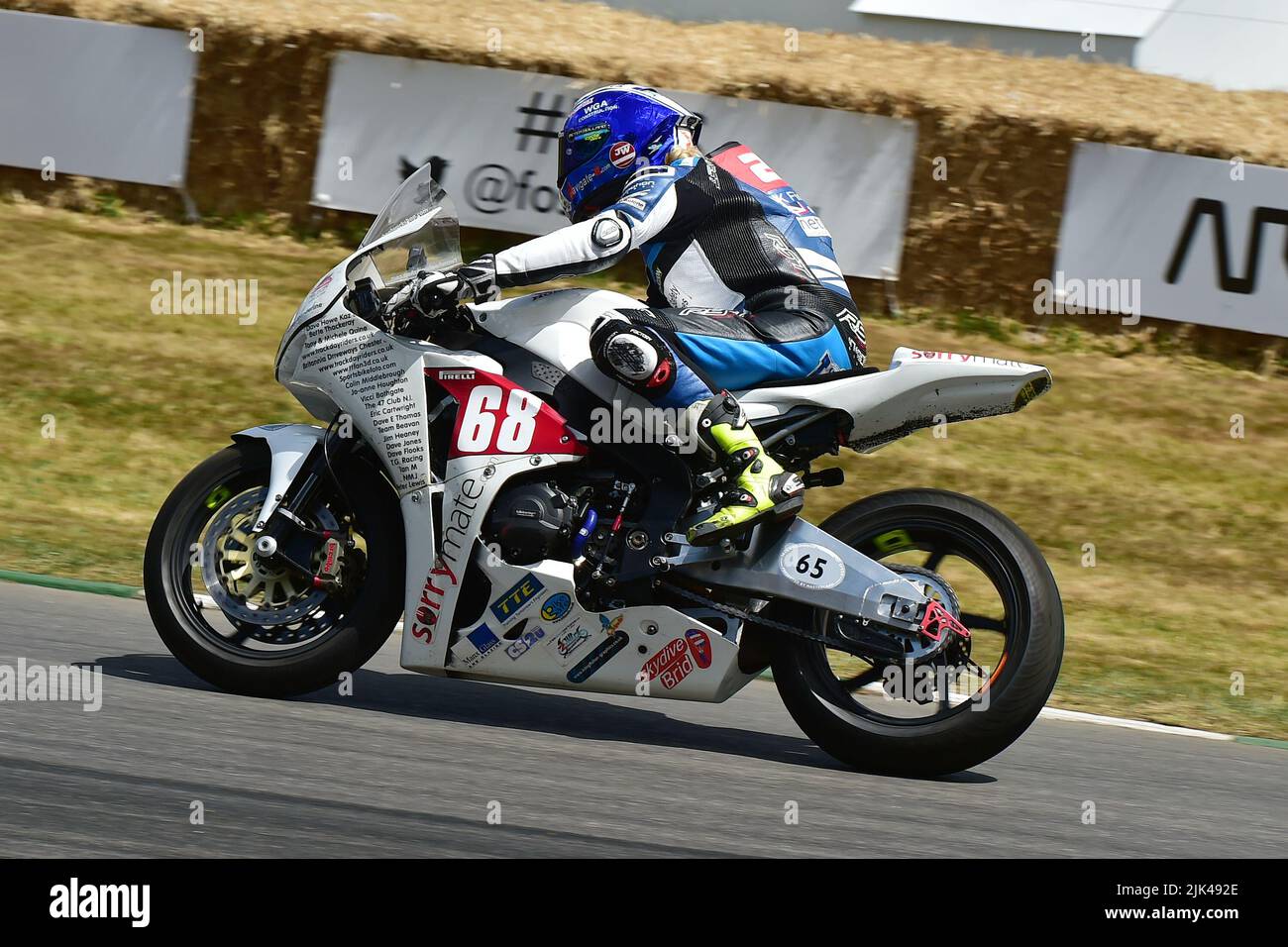 Jenny Tinmouth, Honda, Contemporary Racing Motorcycles, motos de course solo actuelles et tenues de side-car, Goodwood Festival of Speed, l'innovateur Banque D'Images